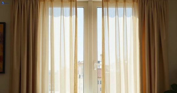 Dull dusty drapes in bunkers-hill-vic before professional cleaning